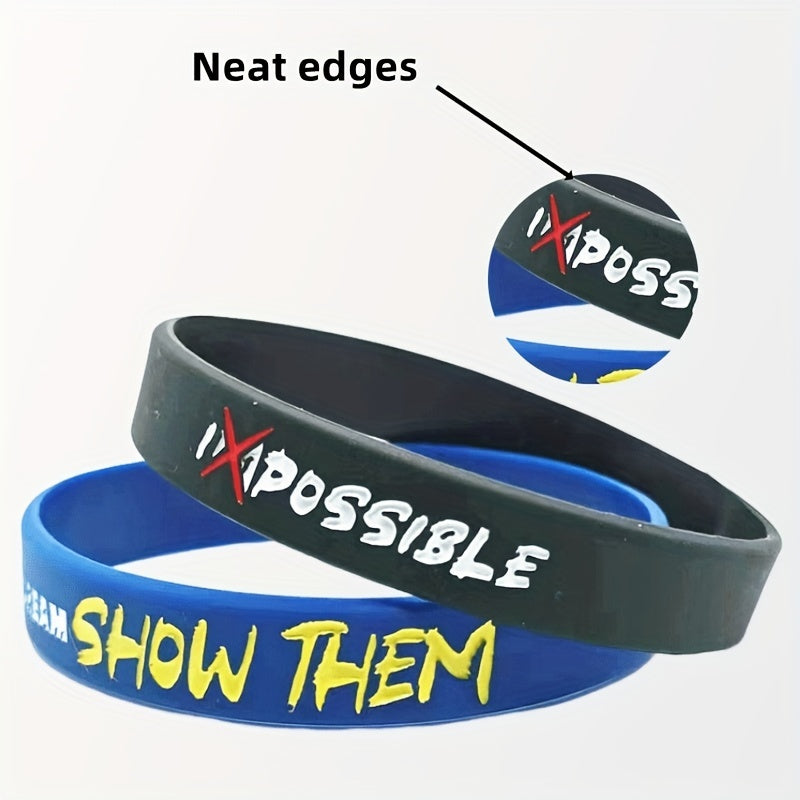 Inspirational Quote Bracelet Silicone Wristband Sporty Style