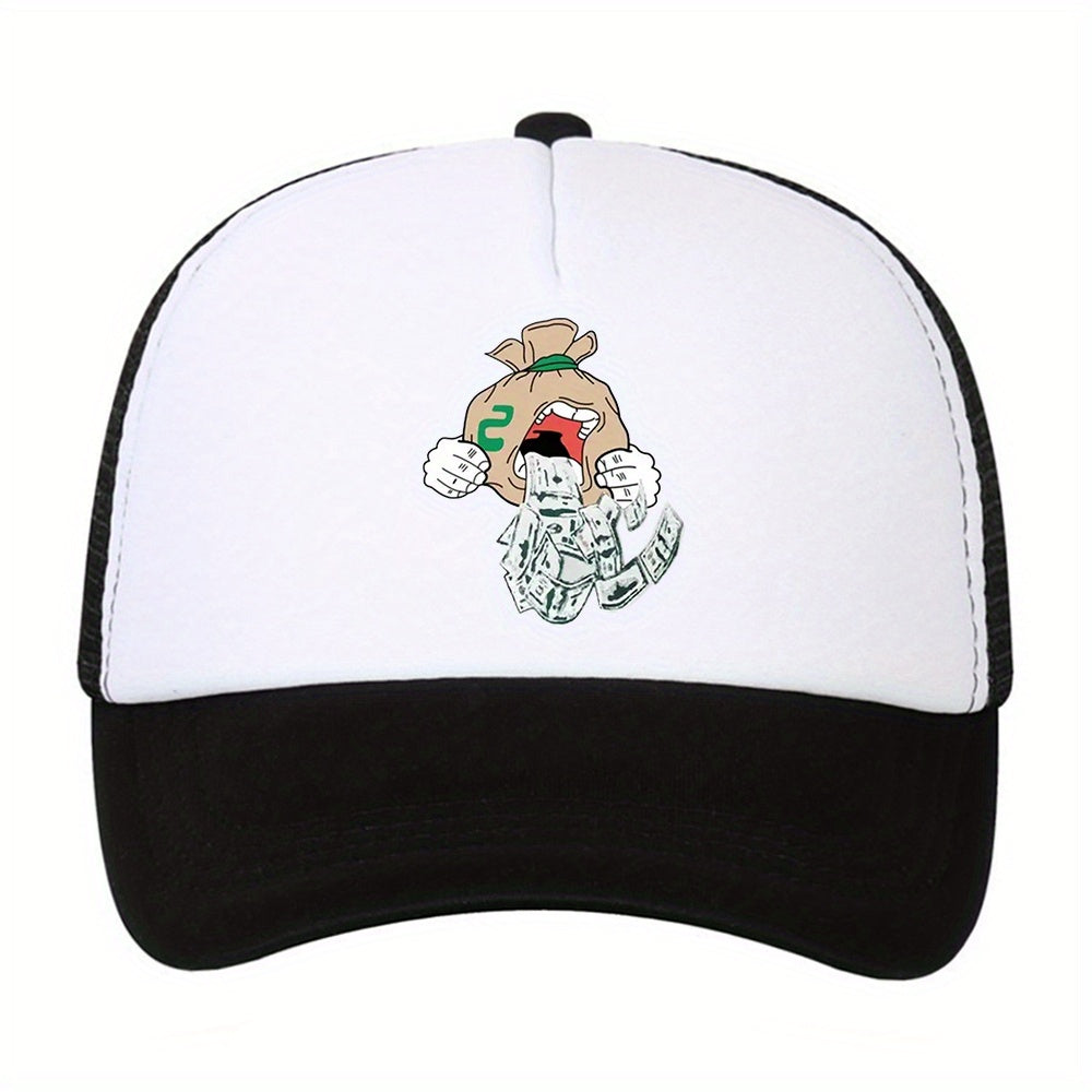 Unisex Breathable Adjustable Baseball Cap with Cartoon Embroidery