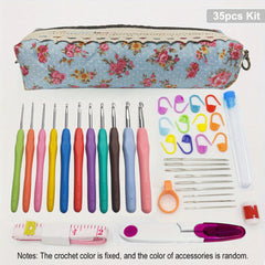 30pcs 35pcs Crochet Hooks Set Ergonomic Knitting Crochet Supplies
