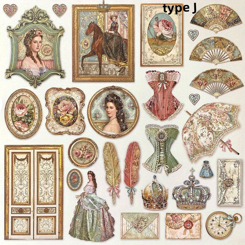 Vintage Palace Style Junk Journal Sticker Scrapbooking Stickers