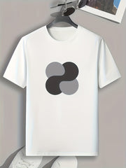 Geometric Pattern Print Men's Comfy Sports T shirt Graphic Tee