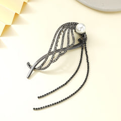 Vintage Angel's Wings Rhinestone Metal Twist Clip Hair Jaw Clip