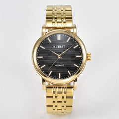 KUERST Men's Steel Belt Automatic Mechanical Watch Night Light Classic Watches