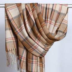 Plaid Tassel Scarf Women's Long Shawl Winter Warm Large Scarf