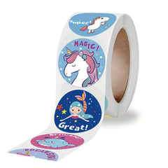 500pcs Cartoon Animal Unicorn Reward Sticker Teacher Encouragement Stationery