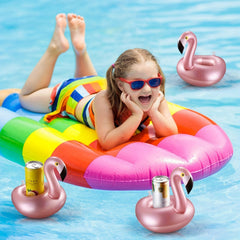 3pcs Inflatable Flamingo Cup Coaster Pool Party Decoration