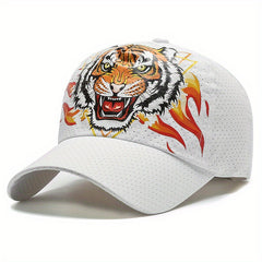 Tiger Head Print Sun Protection Cap Quick Drying Breathable Hat