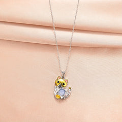 Yellow Cat Necklace Men And Women Banquet Jewelry Couple