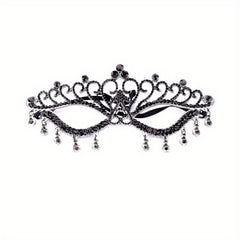 Bridal Dance Mask Headdress Wedding Decor Rhinestone Tassel Face Cover