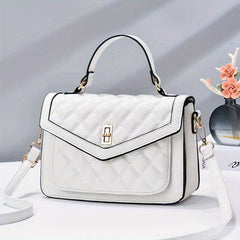 Argyle Quilted Crossbody Bag Women's Shoulder Purse With Turn Lock