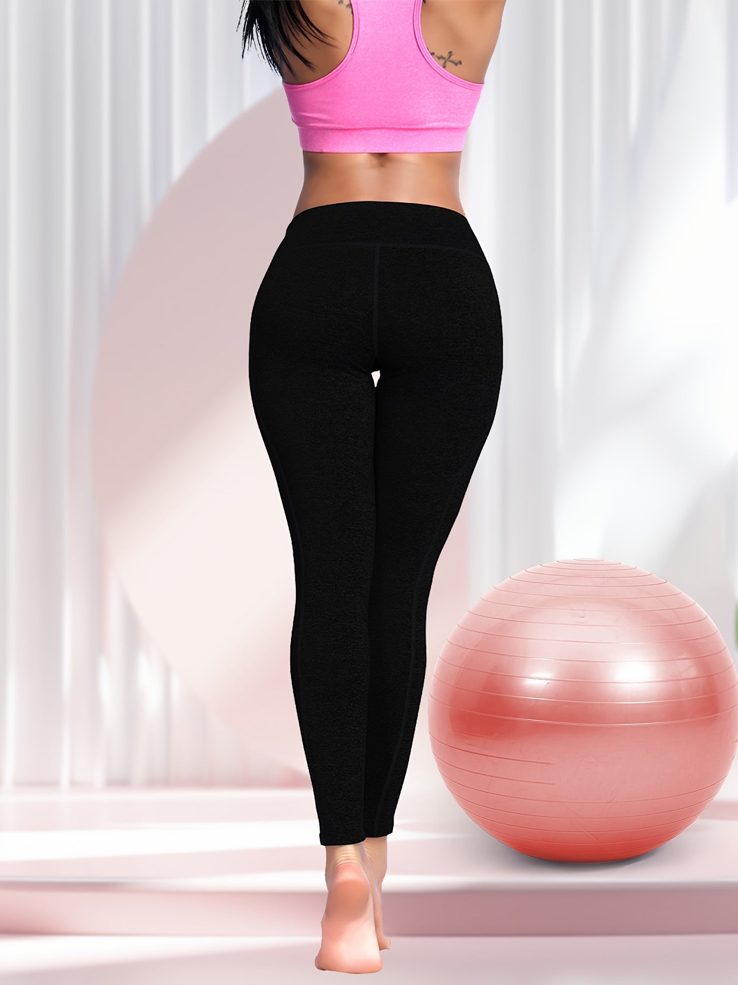 Butt Lifting Yoga Pants Mid Stretch Pocket Running Fitness Activewear