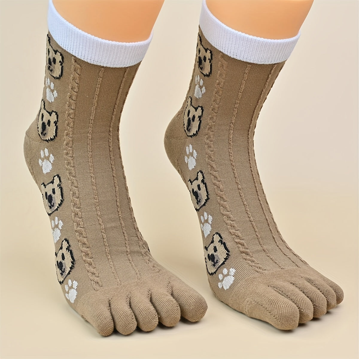 10 Pairs Cute Bear Print Socks for Women