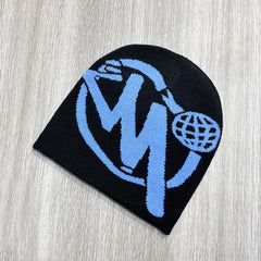 Warm Windproof Sport Knit Beanie Hat with Printing for Men and Women