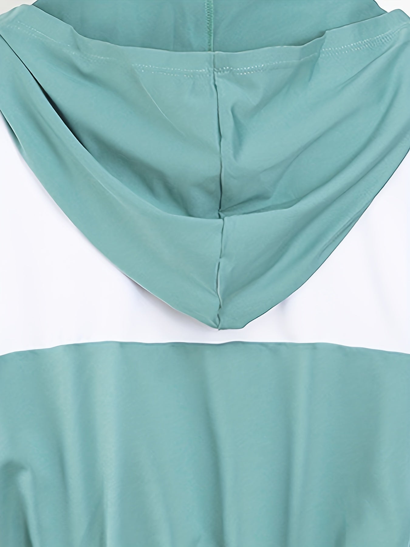 Contrast Hooded Short Drawstring Top Outdoor Sports Running Jacket