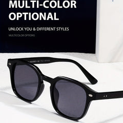 Men's Square Frame Sunglasses Rivet Decor Outdoor Glasses UV400