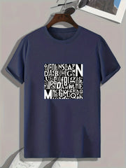 Letter Pattern Print Men's Sports T-shirt - Comfy and Stylish