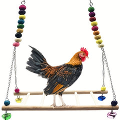 Wooden Swing Toy for Chickens and Parrots - Fun and Durable