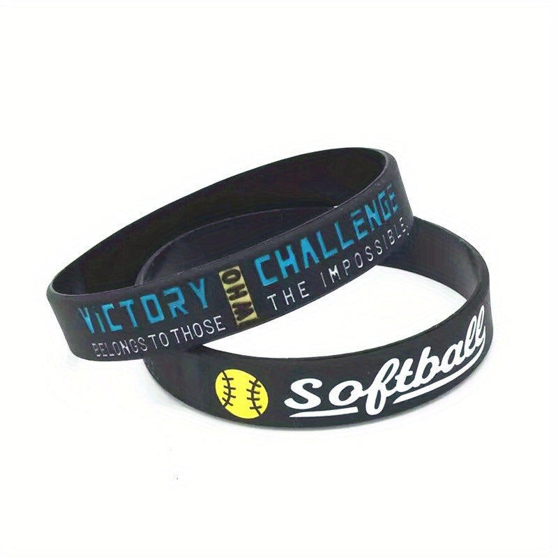 Stylish Unisex Softball Letter Graphic Silicone Bracelet