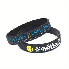 Stylish Unisex Softball Letter Graphic Silicone Bracelet