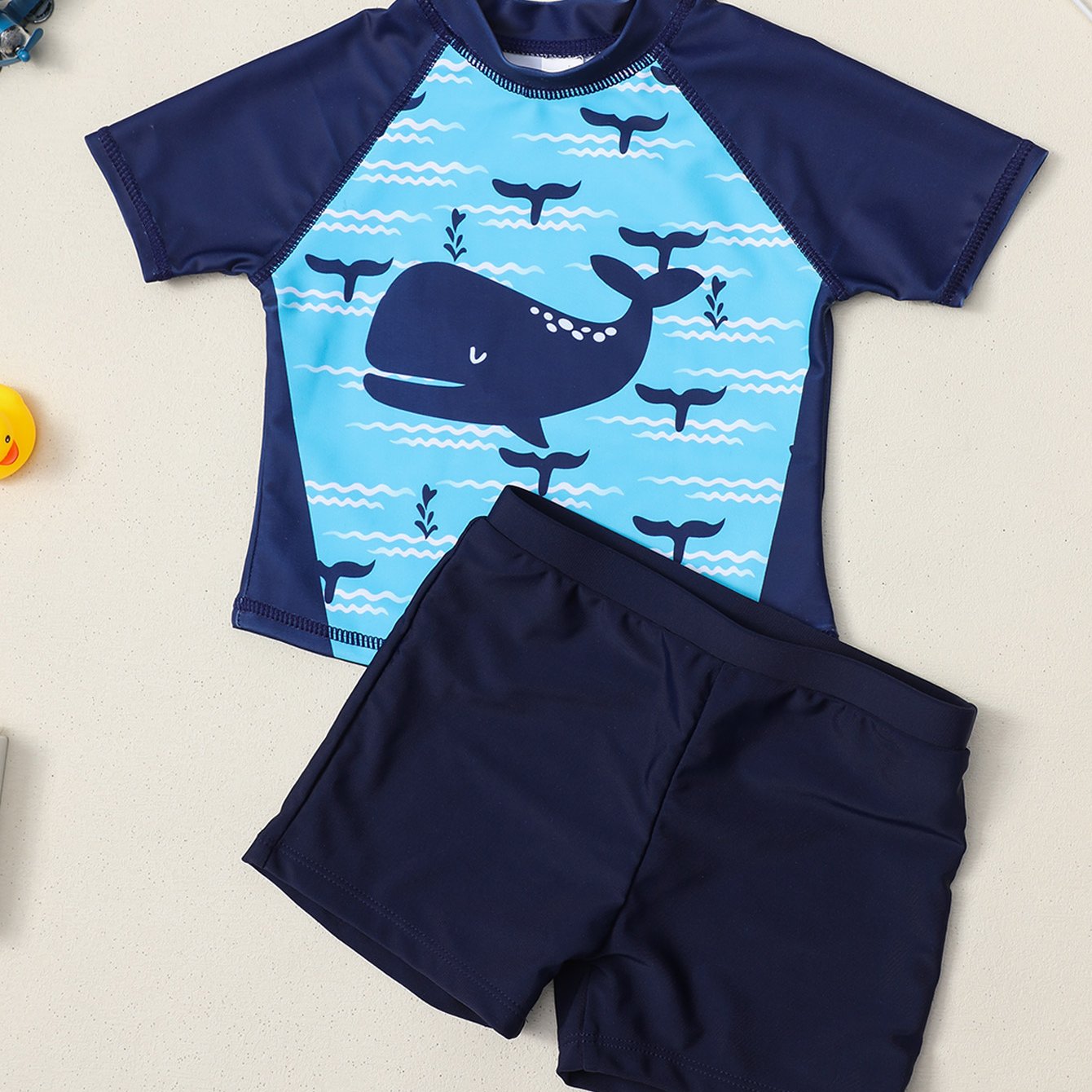 Boys Whale Swim Trunks & Tops Set for Beach Vacation