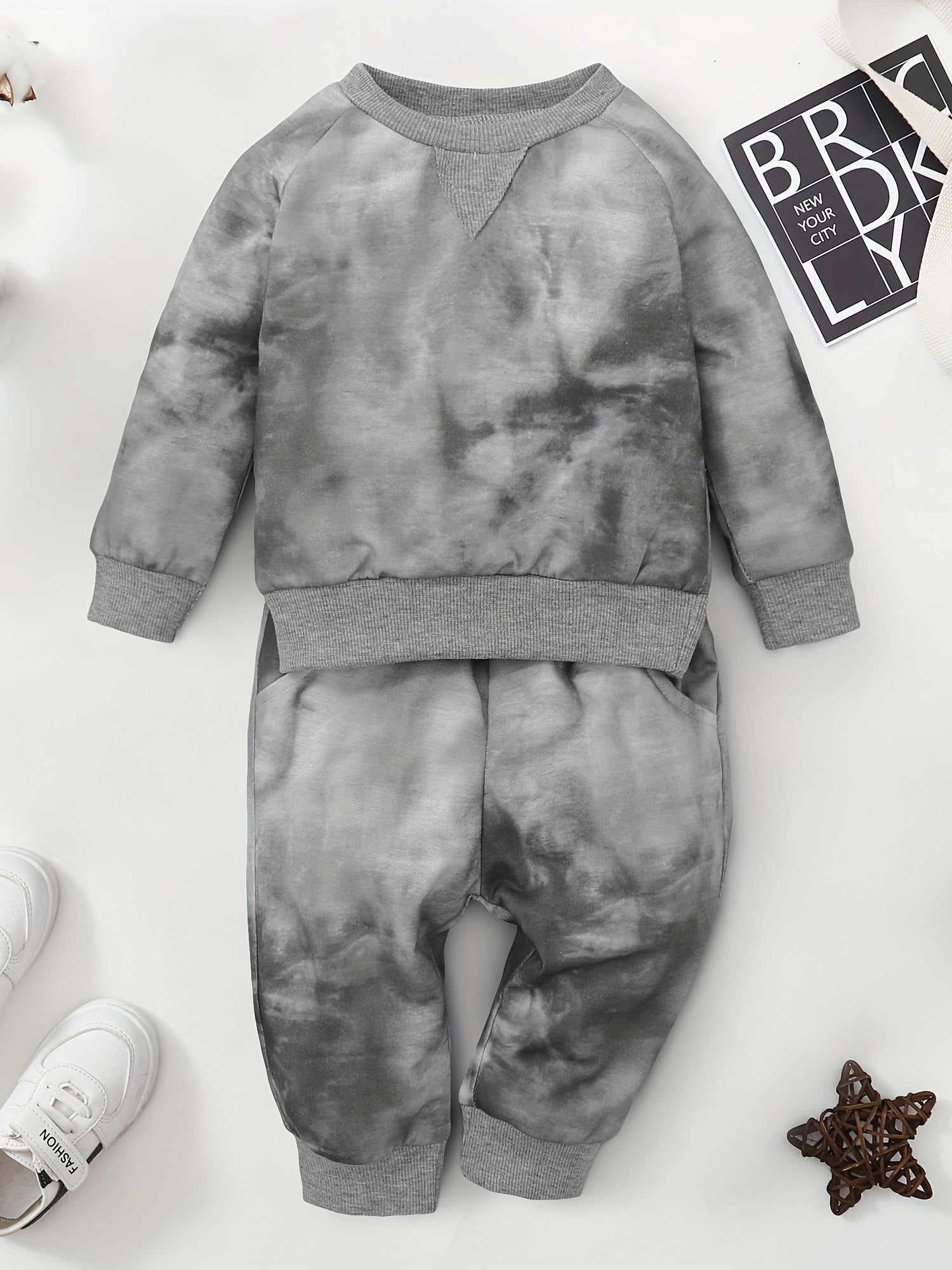 Toddler Boy's Tie Dye Sweatshirt & Sweatpants Set Casual Outfits