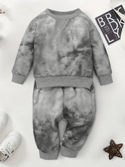 Toddler Boy's Tie Dye Sweatshirt & Sweatpants Set Casual Outfits