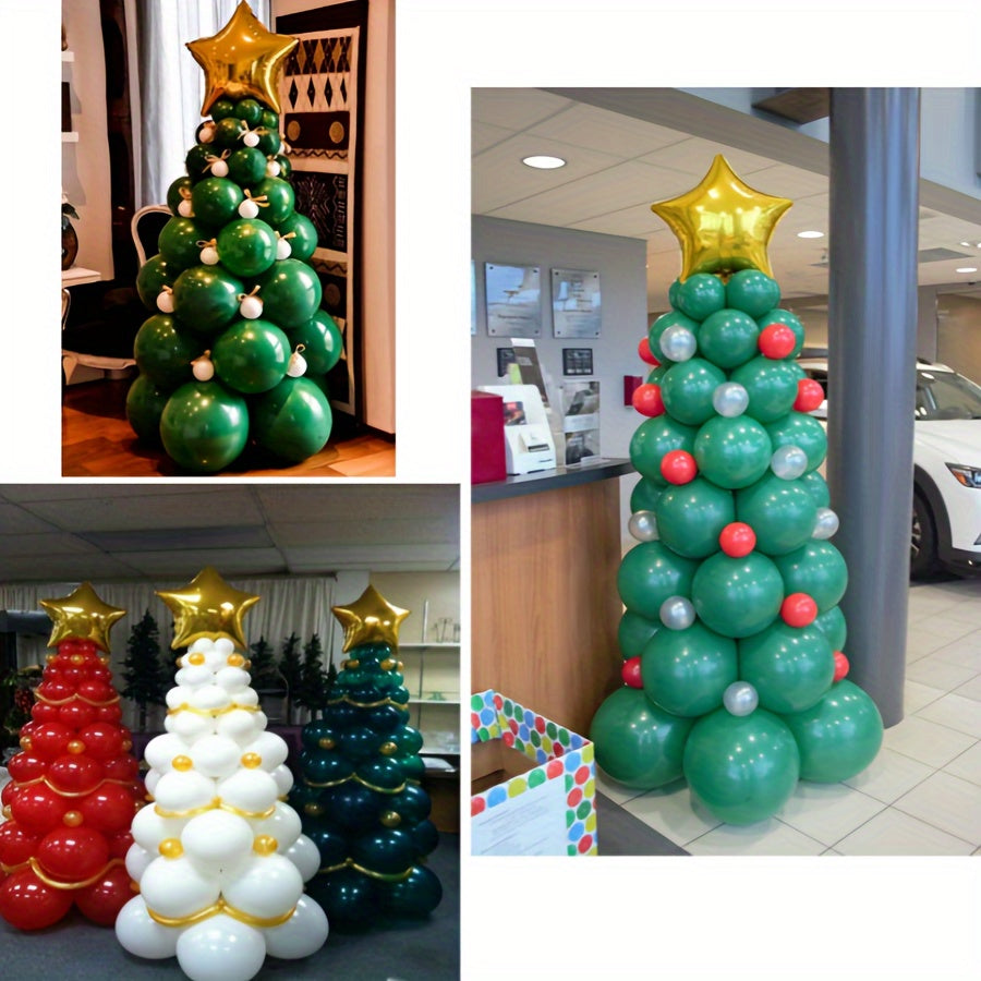 Christmas Party Balloon Kit Green Foil & Latex Balloons