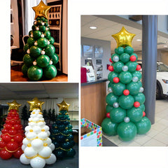 Christmas Party Balloon Kit Green Foil & Latex Balloons