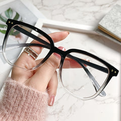 Vintage Oval Transparent Glasses Light Blocking Spectacles