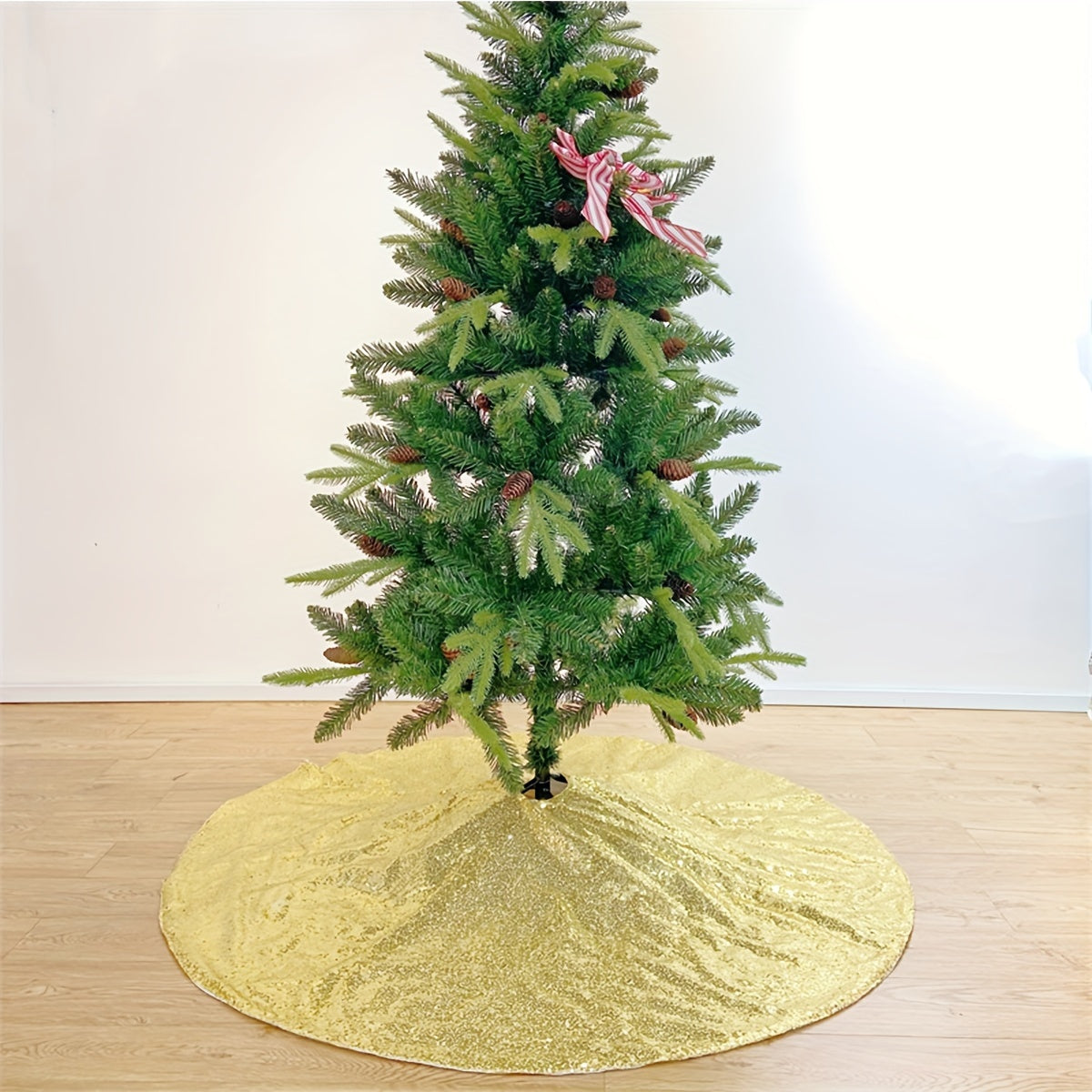 Golden Christmas Tree Skirt Home Party Decoration Supplies
