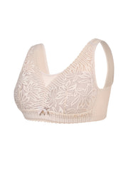 Plus Size Bra Women's Plus Floral Lace High Stretch Full Cover