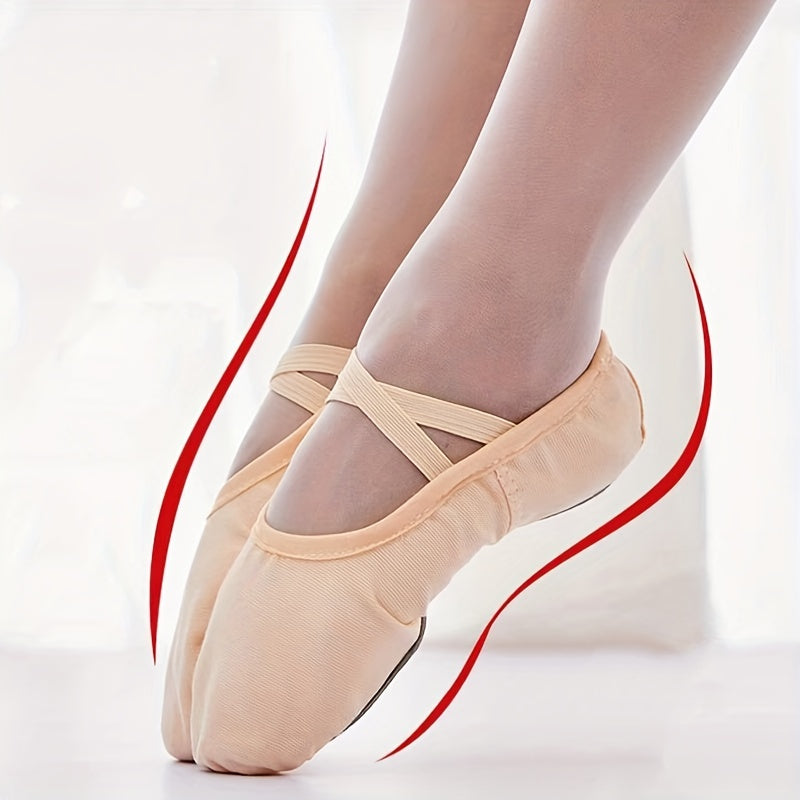 Women's Cross Straps Ballet Dance Shoes Split Sole Lace Ballet Shoes