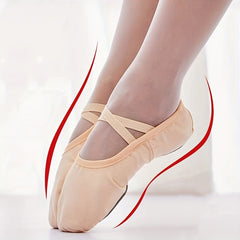 Women's Cross Straps Ballet Dance Shoes Split Sole Lace Ballet Shoes