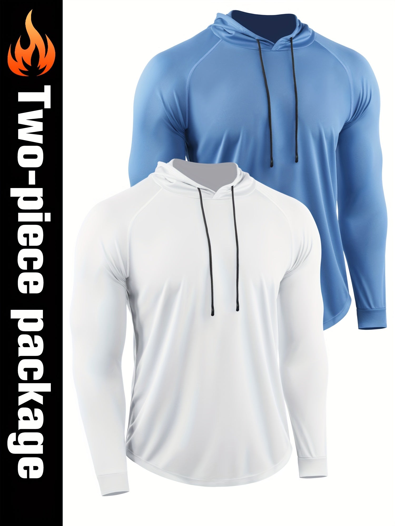 2 Pcs Men's Hoodies Breathable Loose Pullover for Autumn Winter