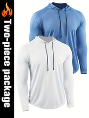 2 Pcs Men's Hoodies Breathable Loose Pullover for Autumn Winter