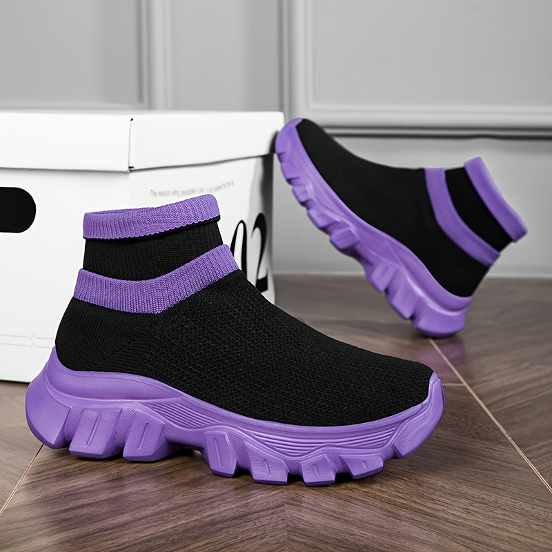 Women's Non-Slip High Top Sock Sneakers Thick Bottom Sports Shoes