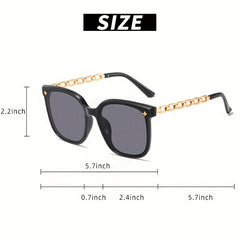 Cat Eye Sunglasses Vintage Square Chain Link Glasses