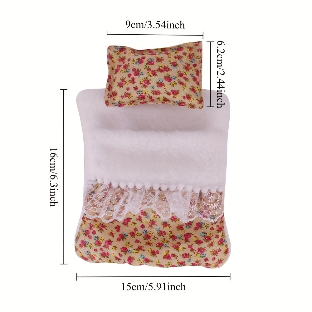 2pcs Dollhouse Sleeping Bag Set with Fabric Bags and Pillows