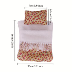 2pcs Dollhouse Sleeping Bag Set with Fabric Bags and Pillows