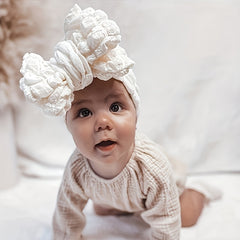 Bubble Bow Soft Elastic Headband for Baby Girls