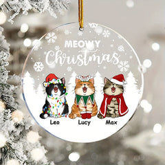 Acrylic Three Cats Christmas Tree Ornament Pendant