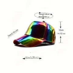 Y2K Laser Baseball Cap Colorful Waterproof Sun Hat