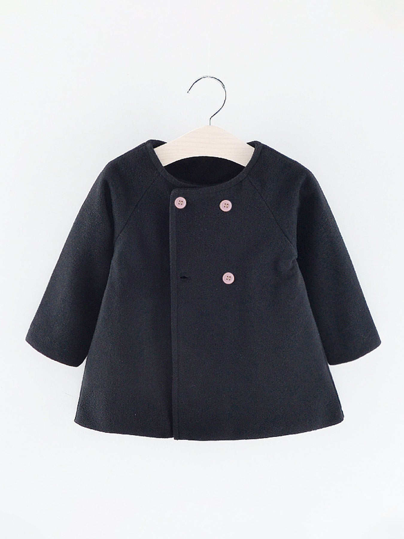 Cotton Jacket for Baby Girl 2-5 Years Double Breasted Button Winter Coat