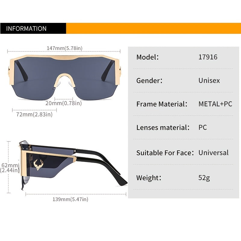 Metal Cattle Totem Pattern Sunglasses UV400 Men's 17916 Cycling Goggles