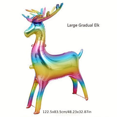 Christmas 3D Golden Deer Balloon Standing Elk Shape Aluminum Foil Balloon