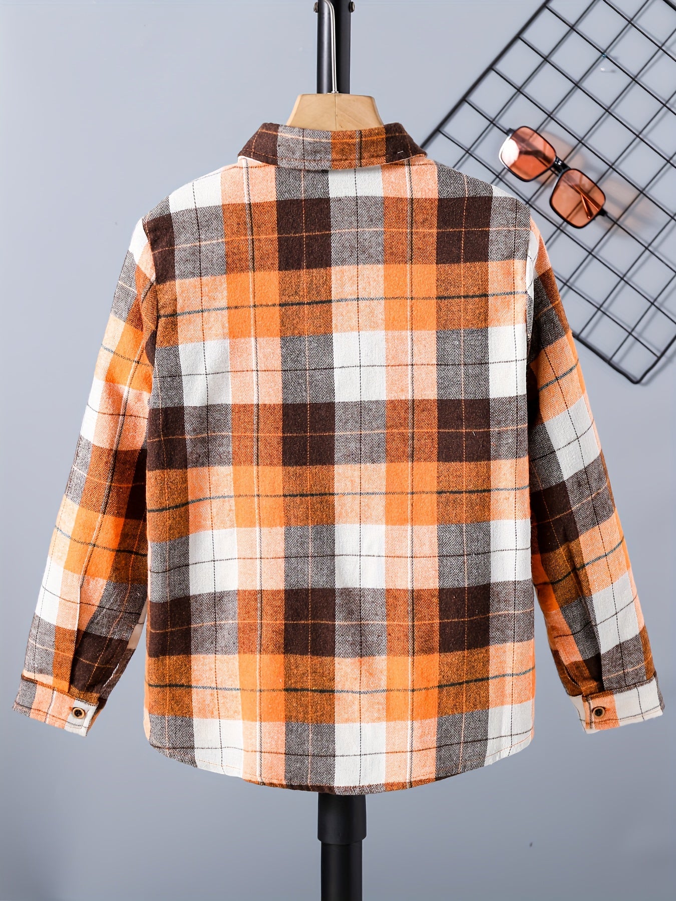 Toddler Boys Plaid Lapel Shirts Long Sleeve Button Down Tops Spring Fall Outwear