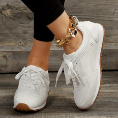 Women's Platform Sneakers Lace Up Outdoor Shoes Lightweight Running Shoes