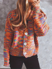 Rainbow Button Cardigan Long Sleeve