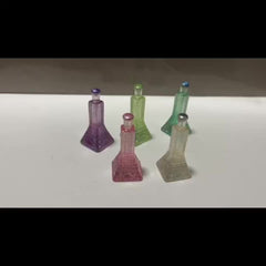 Set of 5 Mini Iron Tower Shaped Bottles Resin Ornaments
