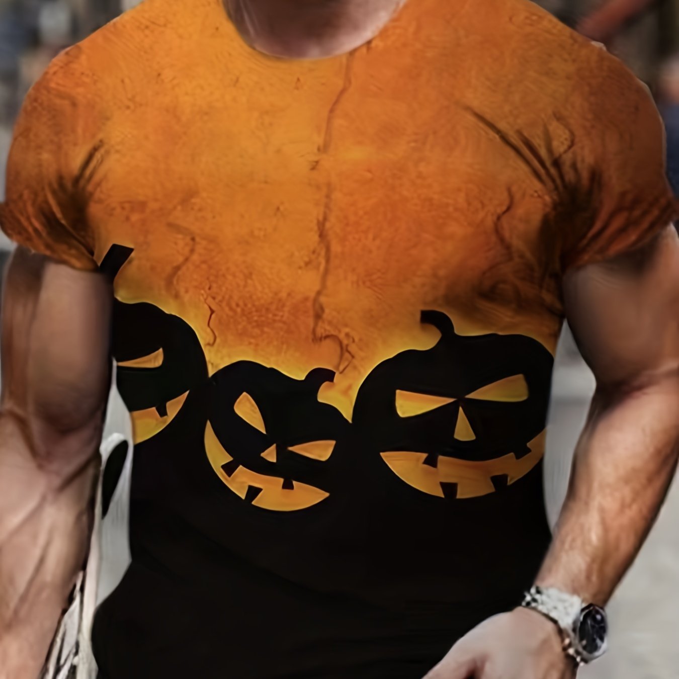 Men's Halloween Pumpkin Graphic T shirt 3D Print Tee